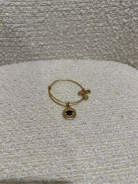 Alex and Ani Gold-Tone Graduation Cap Charm Bangle Bracelet